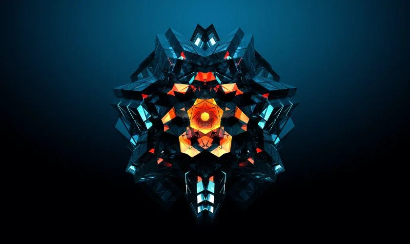 Wallpaper khối hình học hiệu ứng 3D nét 4K cho PC