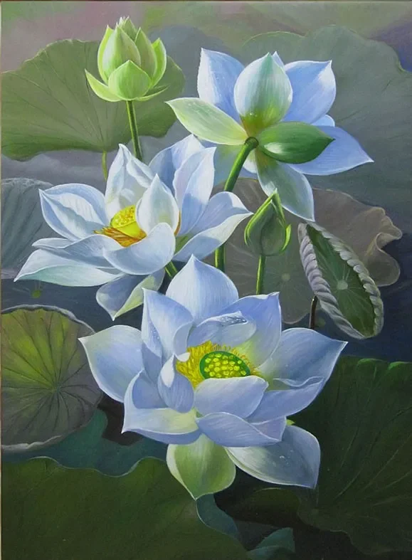 Tranh vẽ hoa sen đẹp (4)