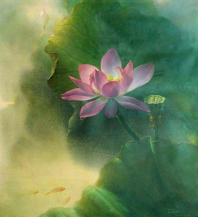 Tranh vẽ hoa sen đẹp