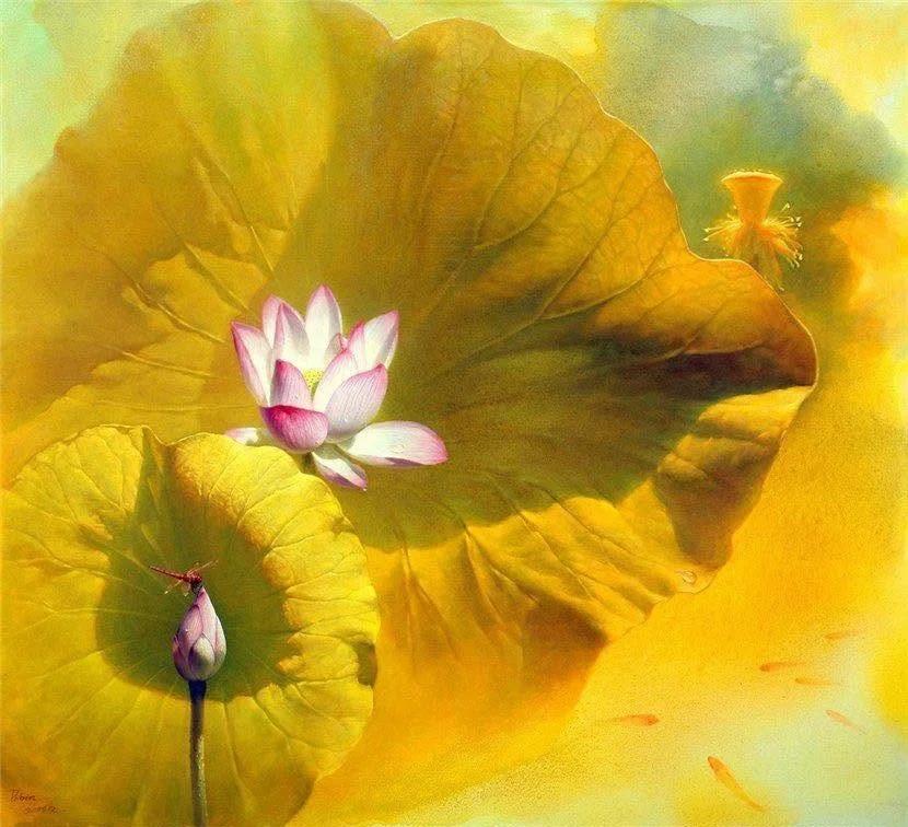 Tranh vẽ hoa sen đẹp (2)