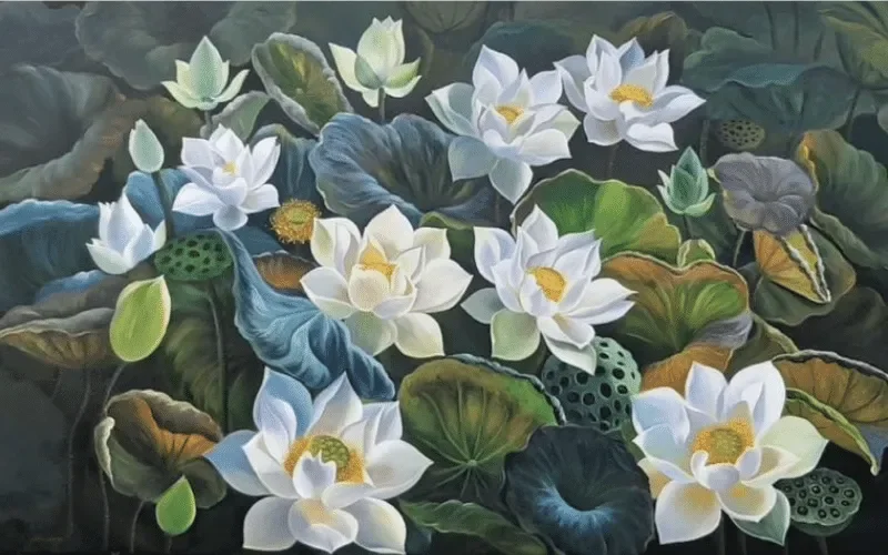 Tranh vẽ hoa sen 13