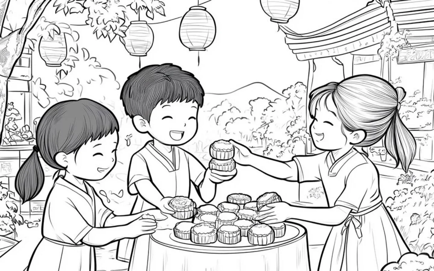 Trung thu bên gia đình