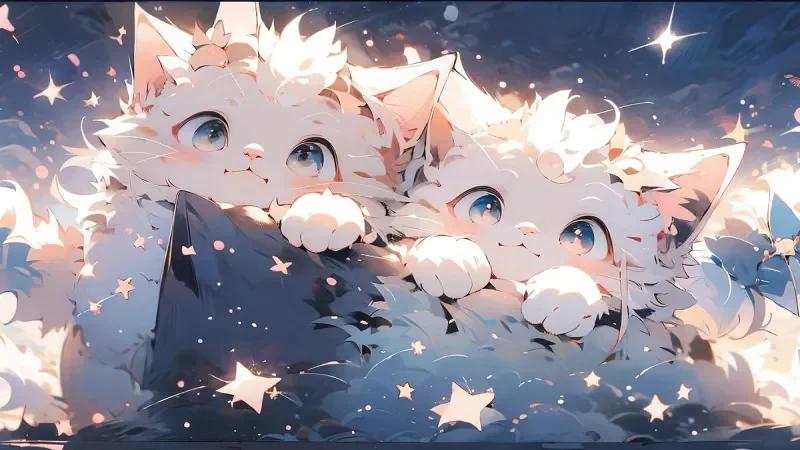 Tải ảnh mèo cute anime - hình 2