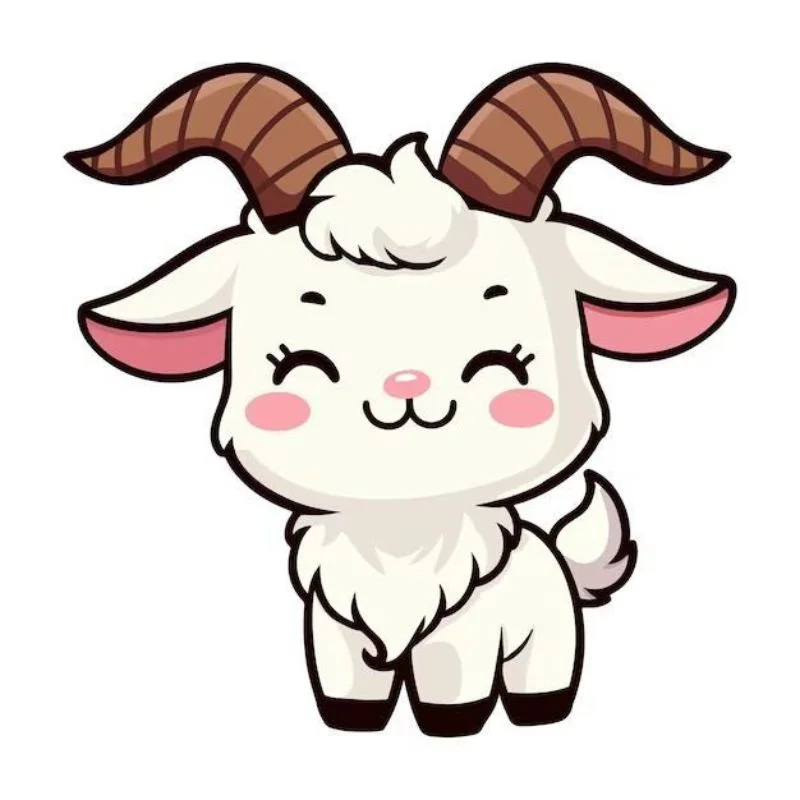 Hình ảnh con dê chibi