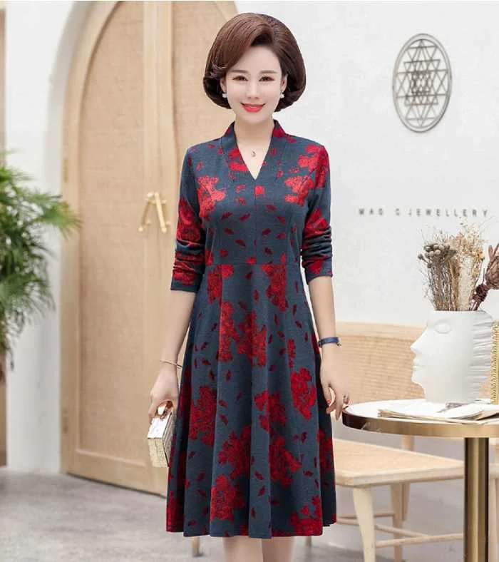 mẫu đầm trung niên - mẫu 65