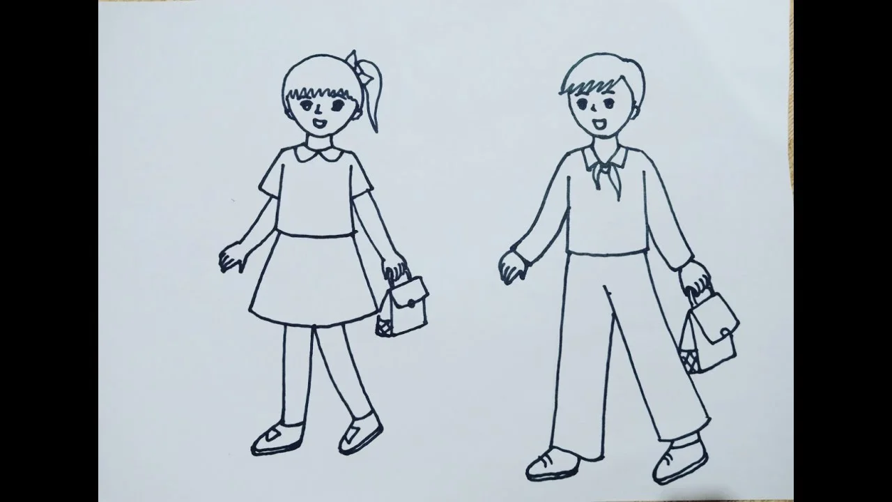 Hướng dẫn vẽ dáng người_vẽ con người đơn giản_vẽ người _Vẽ tranh hoạt động vì cộng đồng_ vẽ lễ hội
