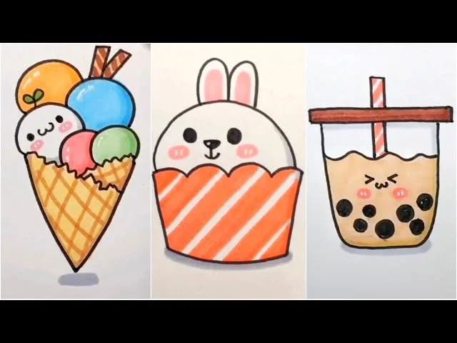 Vẽ hình cute đáng yêu, Những hình vẽ siêu cute | Cute drawing pictures #6 - YouTube