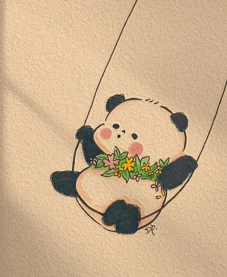 Hình vẽ gấu trúc cute dễ thương (2)