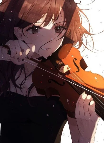 Ảnh anime nữ buồn violin