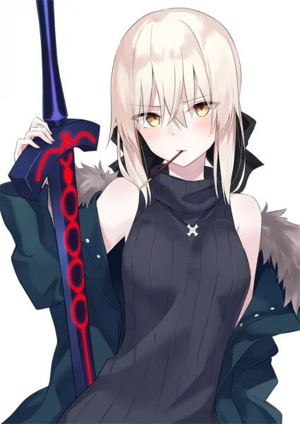 Hình ảnh anime nữ lạnh lùng cầm kiếm