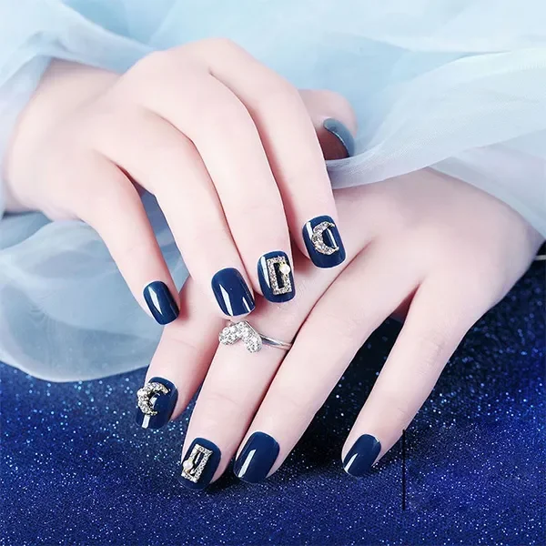Mẫu nail đẹp màu xanh dương