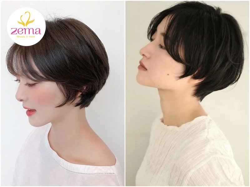 Kiểu tóc tém Hàn Quốc dành cho mặt tròn béo