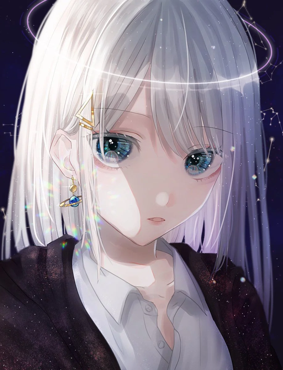 Chân dung cô gái anime ánh mắt buồn