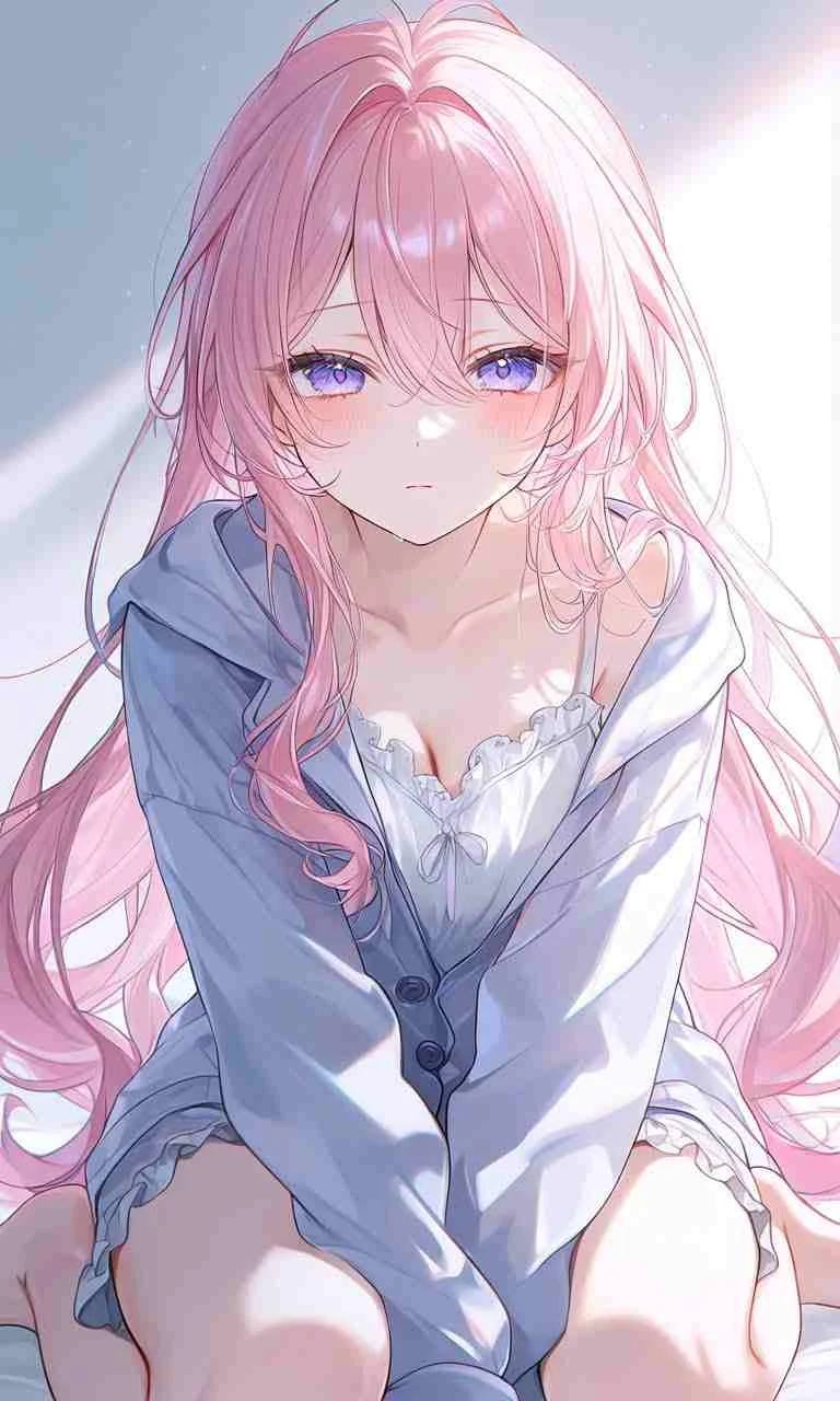 hình ảnh anime nữ tóc hồng ngọt ngào