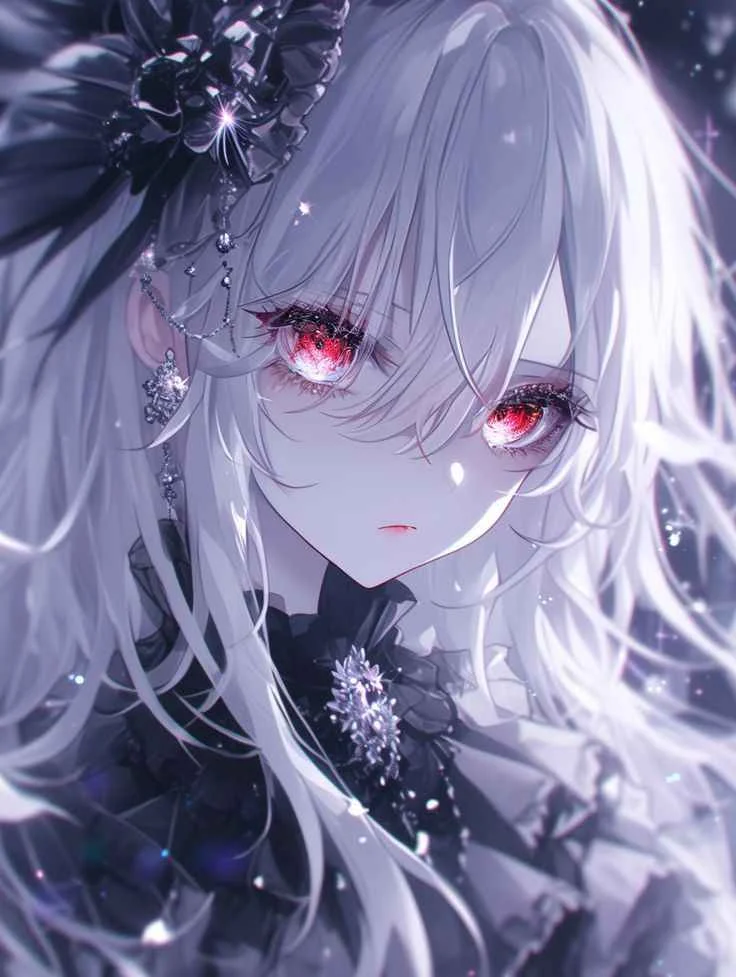 Cô gái anime mắt đỏ huyền bí
