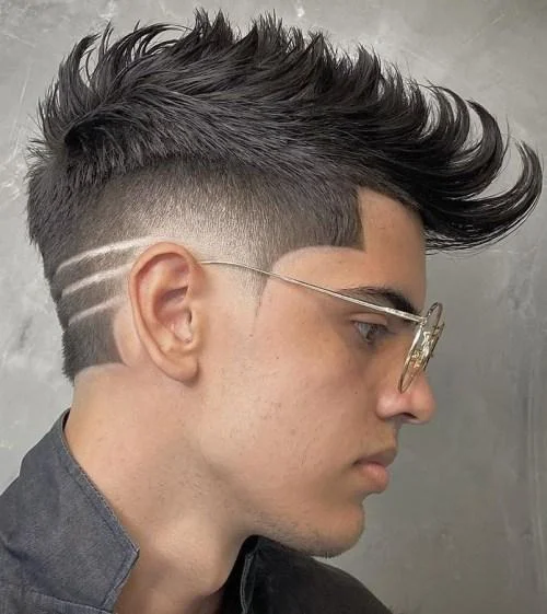Mẫu cắt tóc nam đẹp với kiểu fade và đường cạo line sành điệu