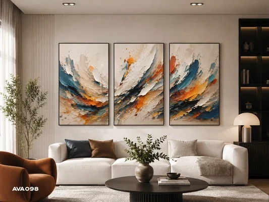 Bộ tranh treo tường trừu tượng nghệ thuật trang trí phòng khách hiện đại