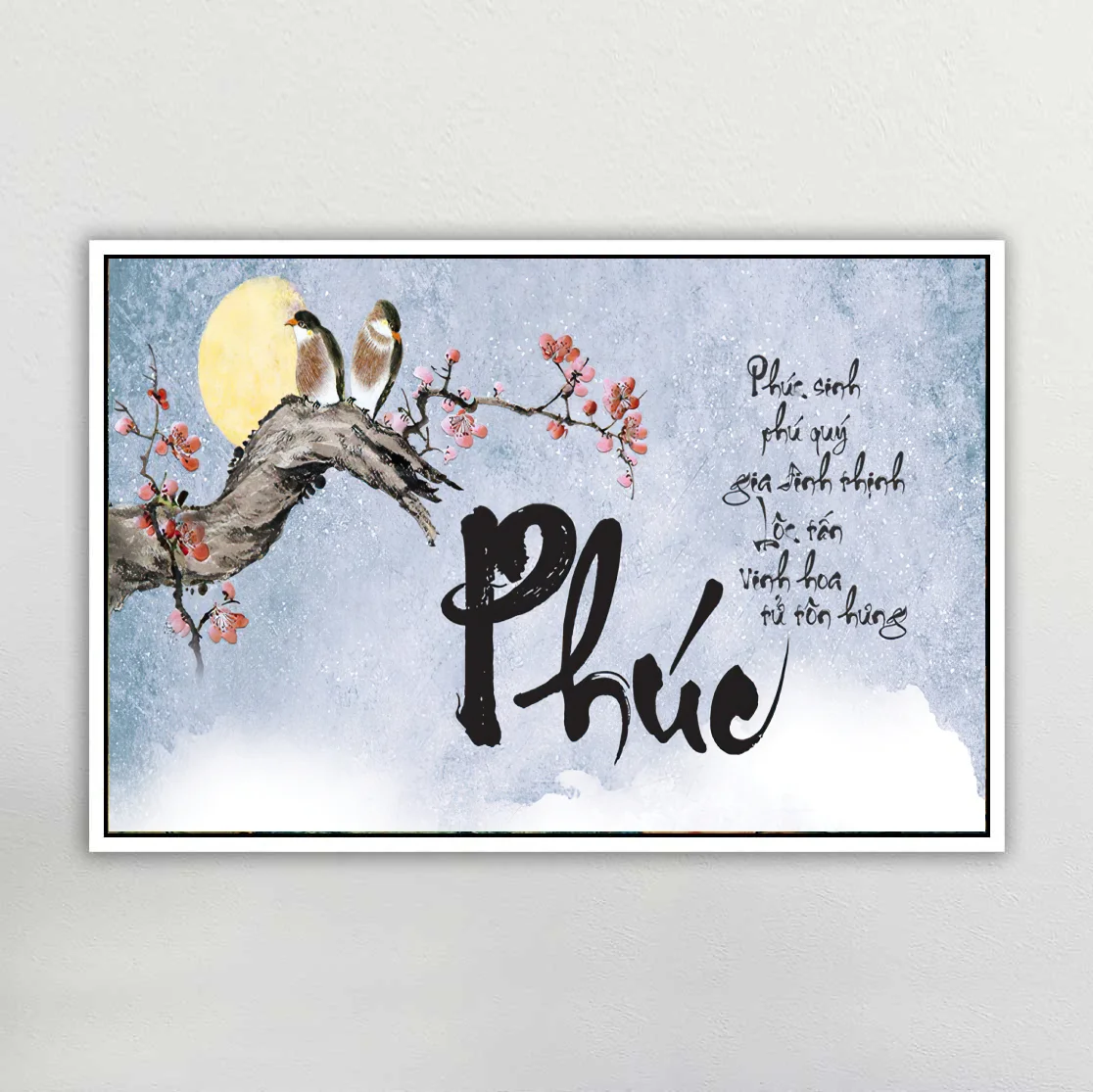 Tranh phong cảnh treo tường phòng khách – Tranh chữ Phúc – tranh treo tường phú quý tài lộc - TLA Decor