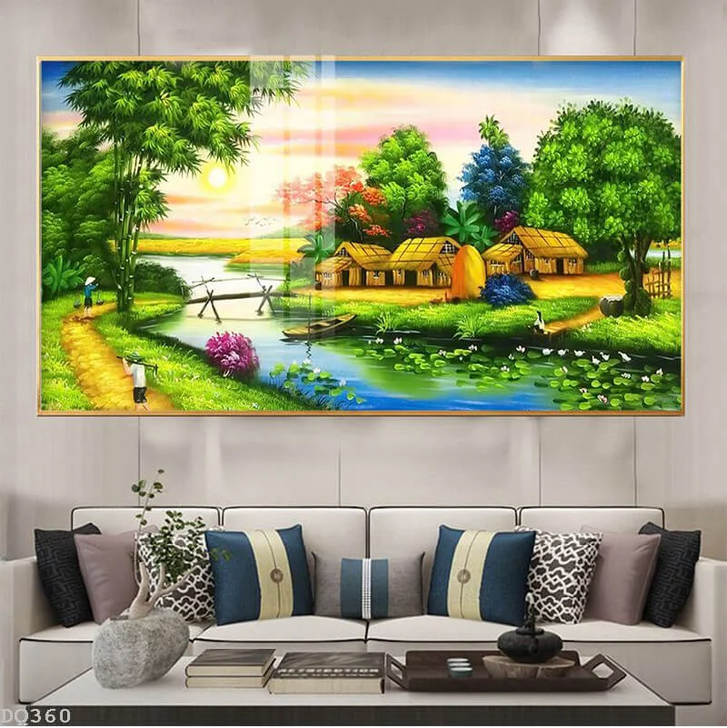 Tranh treo tường phong cảnh làng quê - Thế Giới Tranh Đẹp Đà Nẵng