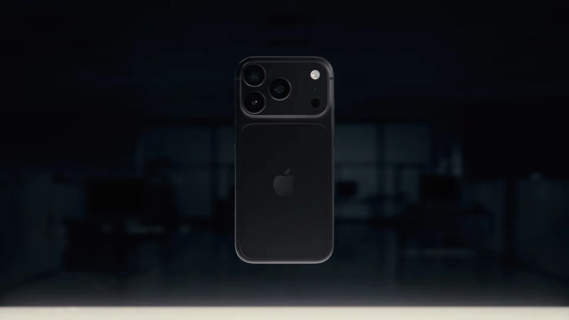 Tổng thể mặt lưng iPhone 18 Pro Max màu đen huyền bí