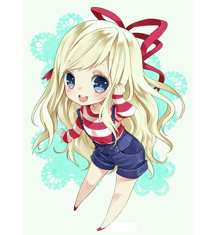 hình cute chibi cô bé tóc vàng xinh xắn