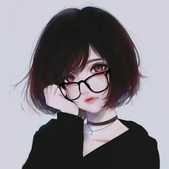 Cô gái anime đeo kính dễ thương làm hình đại diện Facebook