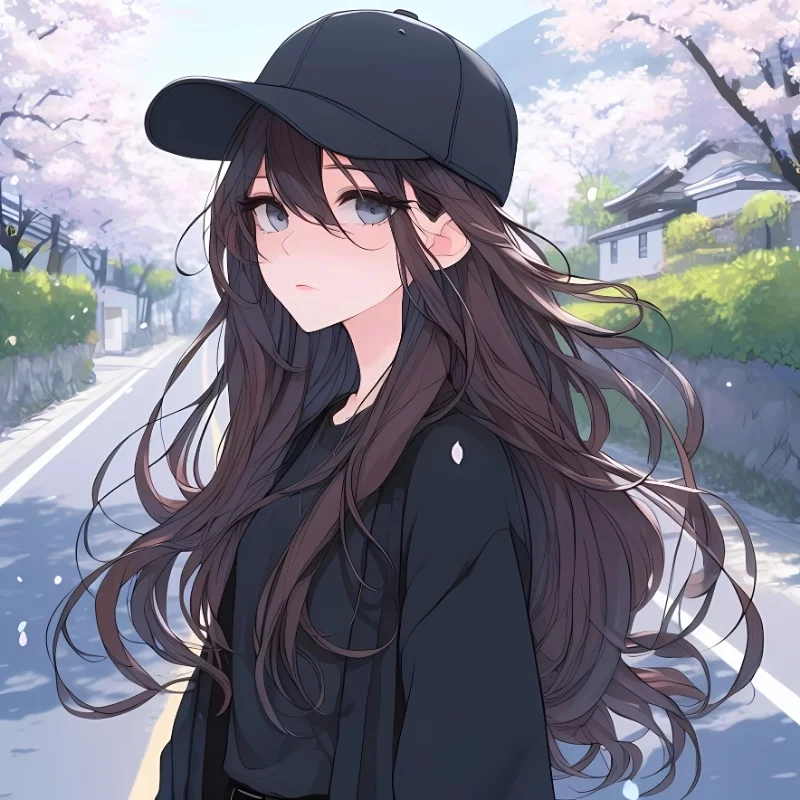 Ảnh avatar fb cô gái anime đội mũ lưỡi trai cực chất và xinh xắn