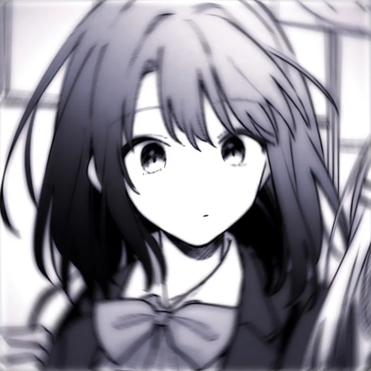 Ảnh avatar FB nữ anime đen trắng