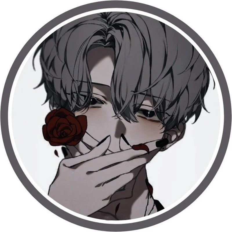 Ảnh avatar FB nam anime cầm hoa hồng